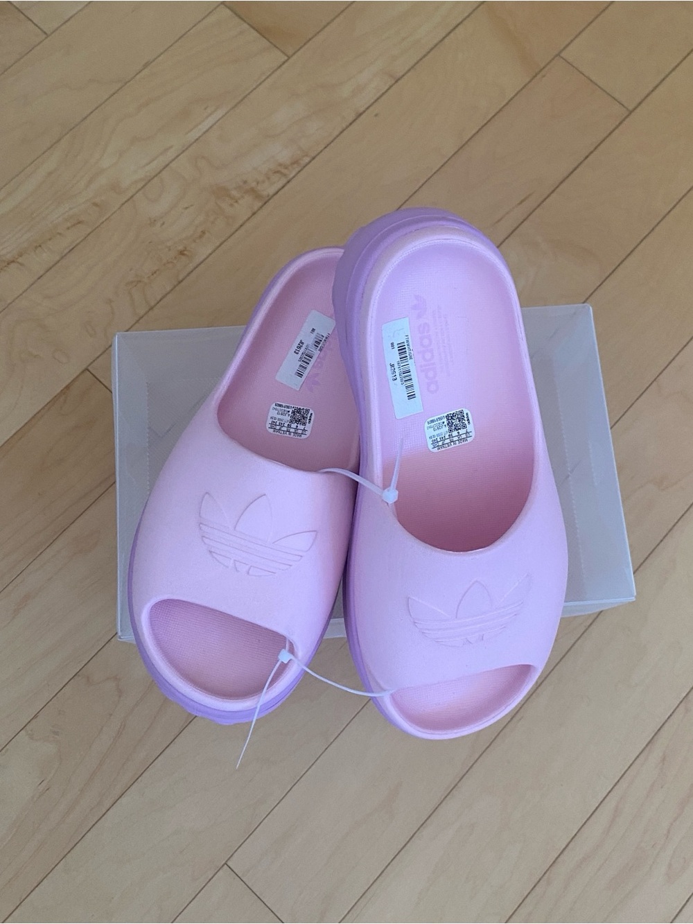 NEW Adidas Adifom Pink Chunky Two Tone Platform Slide Mules - Picture 6 of 9